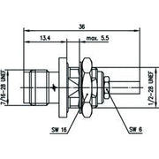 Telegärtner - Koax-Steckverbinder TNC-Einbaubuchse 50Ohm 100023770 lt/cr, längsdicht,G7