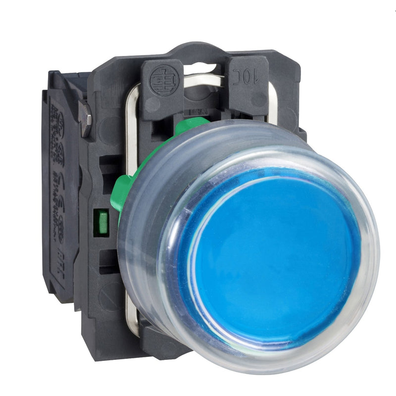 Schneider Electric - Drucktaster, Komplettgerät Drucktaster +Silikonkappe XB5AP61 blau, 1S, tastend