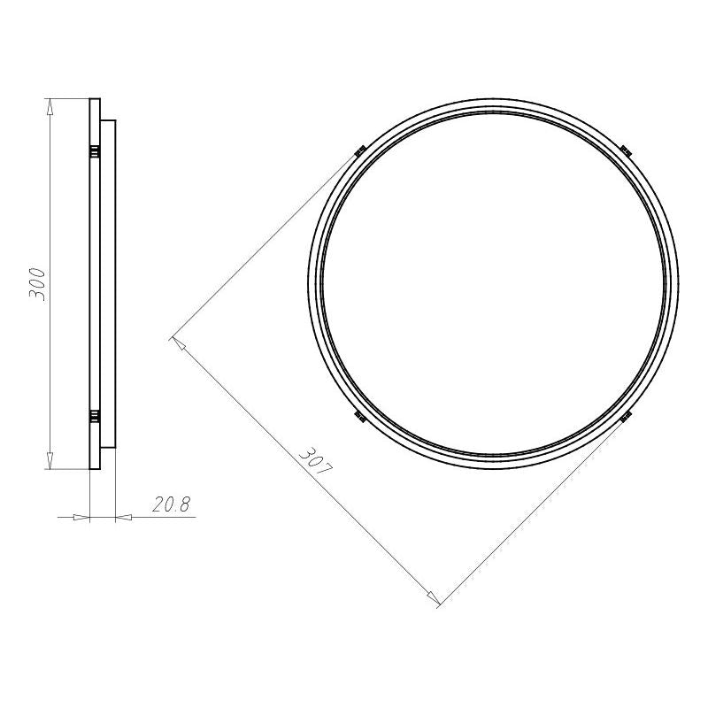 Kaiser - Zubehör/Ersatzteile für Leuchteneinbaugehäuse Frontteil HaloX 250 1283-11 bis 250 mm