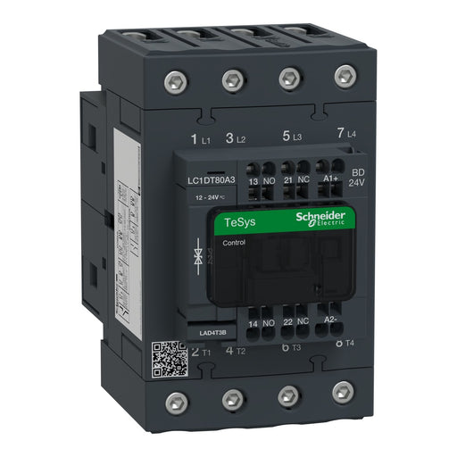 Schneider Electric - Leistungsschütz zum Schalten von Wechselstrom Leistungsschütz LC1DT80A3BD 4-polig, 1S, 1Ö