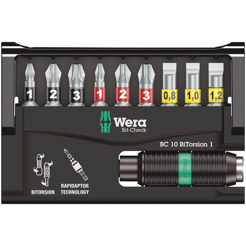 Wera - Bit-Set Bit-Check Rapidaptor 056374 Satz 10-tlg