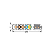 WAGO - Energiekabel < 1 kV, für ortsveränderlichen Einsatz Flachleitung 897-261 Eca,5G2,5mm²2x1,5mm²