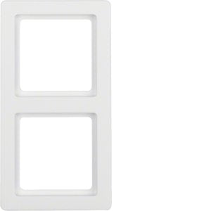 Berker - Abdeckrahmen Rahmen polarweiss, samt 10126089 2-fach