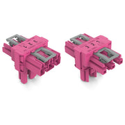 WAGO - Kompaktverteiler für steckbare Gebäudeinstallation T-Verteiler 3-polig 770-1613 Kod. B,pink − 50 Stück