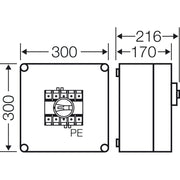 Hensel - Lasttrennschalter Mi-Lastschaltergehäuse Mi 7214 100A, 4polig+PE
