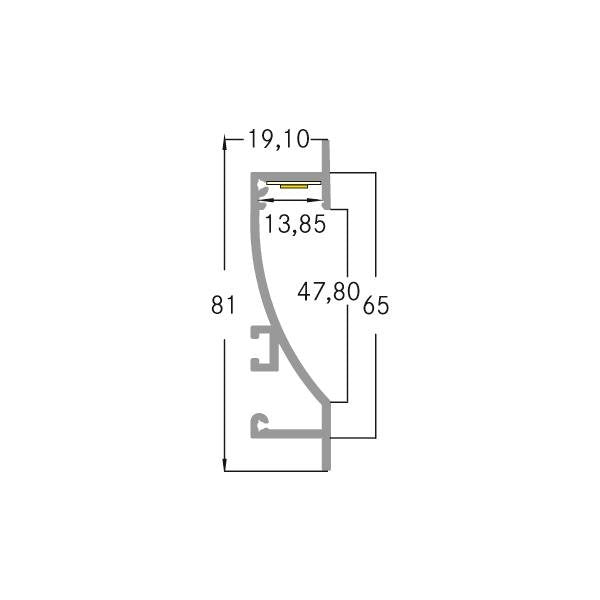 Brumberg Leuchten - Mechanisches Zubehör/Ersatzteile für Leuchten Nischenprofil 2000mm 53650260