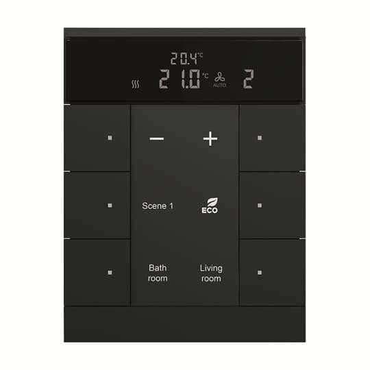 Busch-Jaeger - Bussystem-Raumtemperaturregler HVAC-Slave-Gerät SBS/U6.0.1-885 6fach, BE, sw, matt