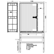 GSAB Elektrotechnik - Gehäuse/Schaltschrank (leer) Kabelverteilerschrank 2S1300ES2ES1-470 HxBxT:1300x1135x470