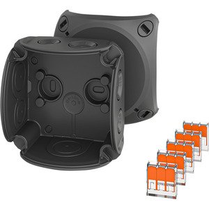 Hensel - Dose, Gehäuse für Montage auf der Wand/Decke Kabelabzweigkasten DK 0102 X 0,75-2,5 qmm 3phasig − 5 Stück