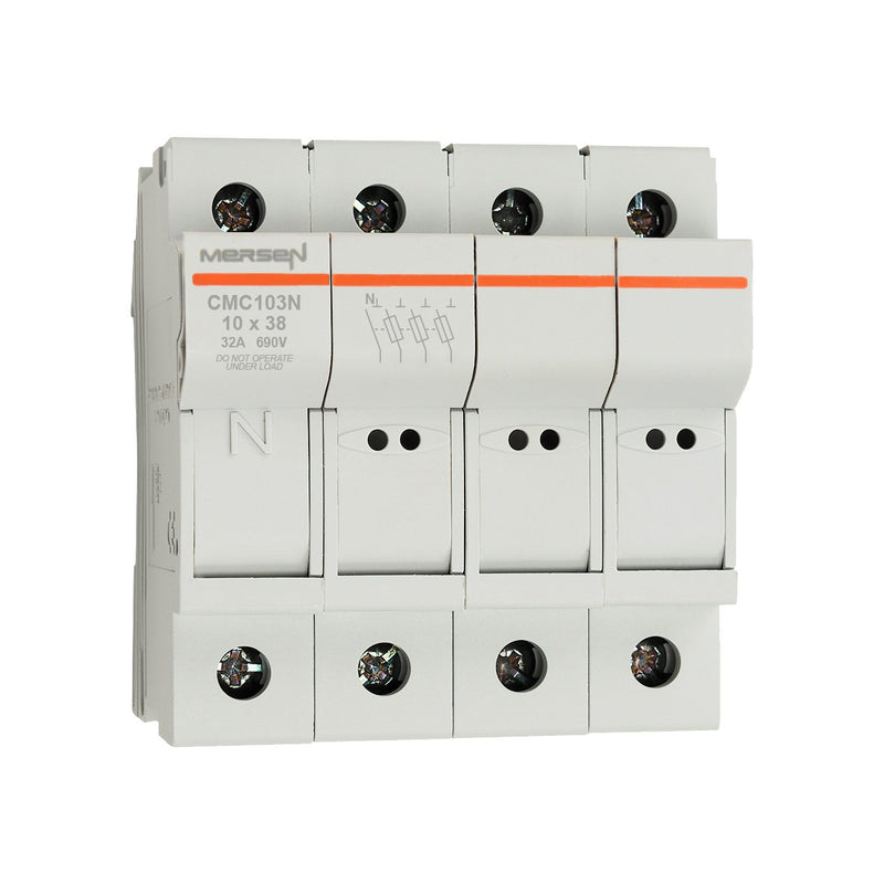 Mersen - Halter für zylindrische Sicherung Sicherungshalter CMC103NR 10x38 AC690V 32A − 3 Stück