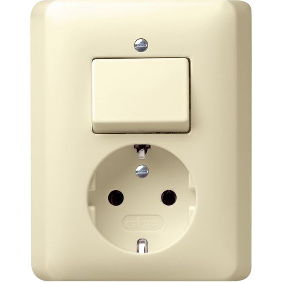 Gira - Schalter-/Steckdosenkombination Schuko-Wechselschalt. cwsg 017601