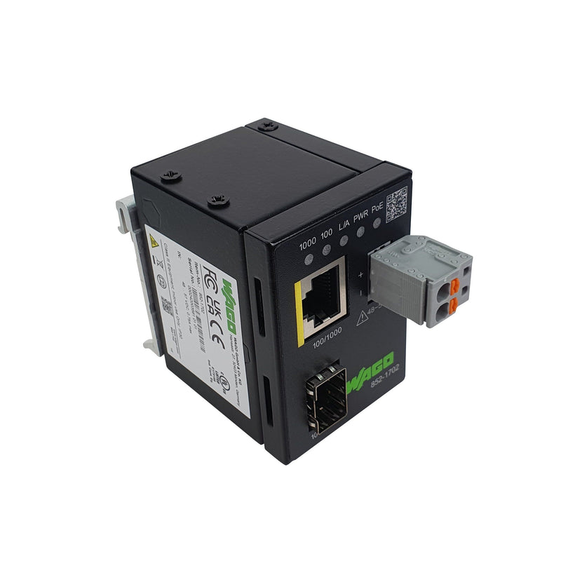 WAGO - Media Konverter Industrial Media Converter 852-1702 Kupfer zu SFP-Port − 1 Stück