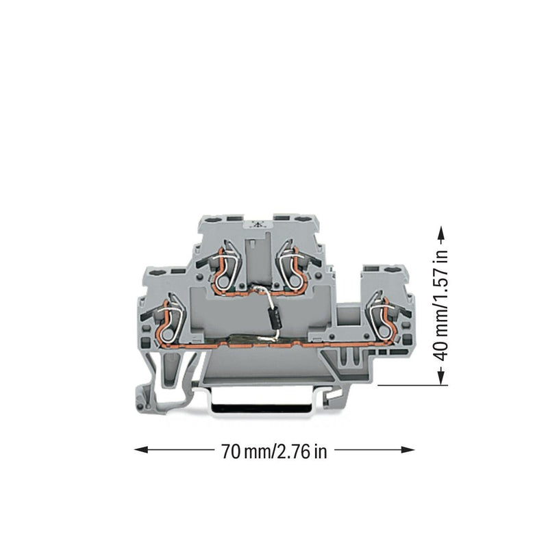 WAGO - Bauelement-Reihenklemme Bauelementklemme 870-540/281-410 Diode 1N4007,grau − 50 Stück