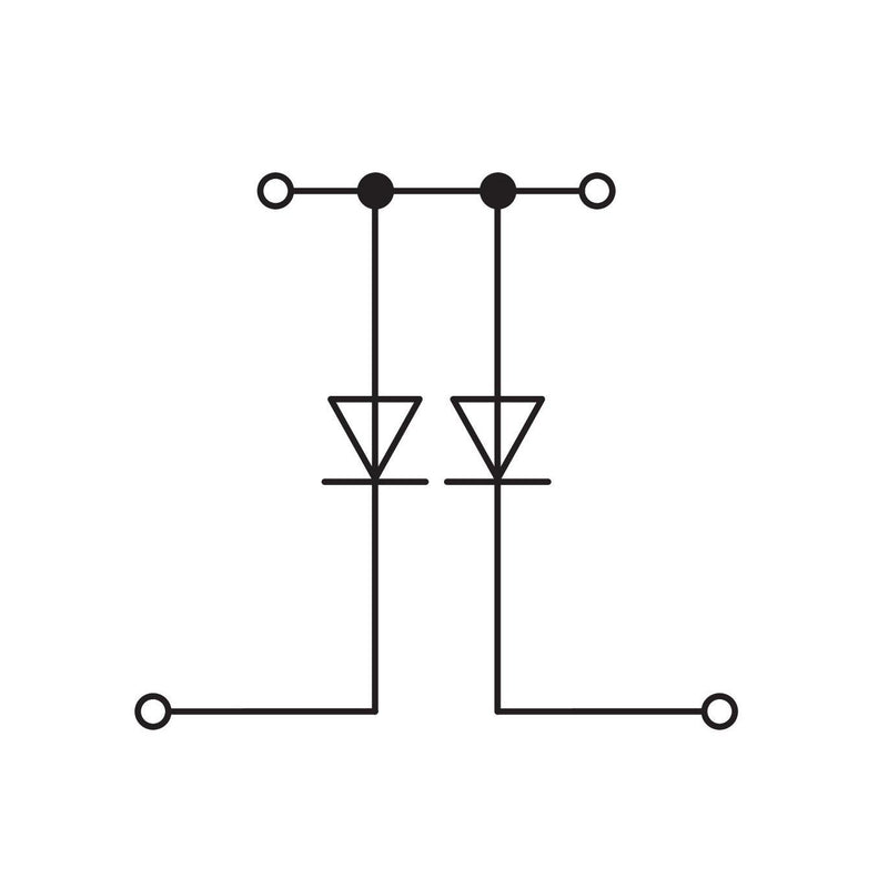 WAGO - Bauelement-Reihenklemme Bauelementklemme 870-541/281-490 2 Dioden 1N4007,grau − 50 Stück