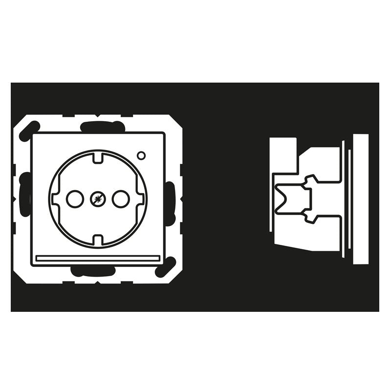 Jung - Steckdose SCHUKO-Steckdose 16A 250V A 1520-O AL LNW LED-Orient.licht ws