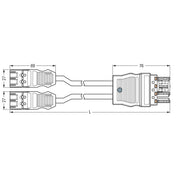 WAGO - Konfektionierte Leitung für steckbare Gebäudeinstallation konfektionierte Y-Leitung 771-5001/110-000 Eca,2xStecker/Buchse