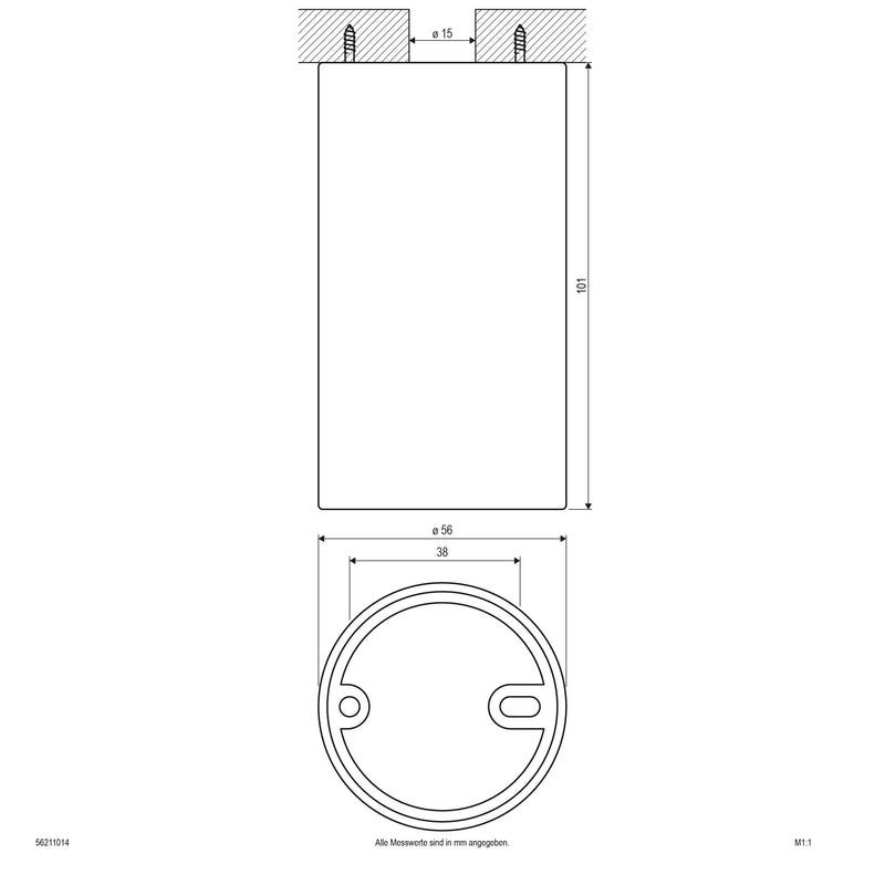 EVN Lichttechnik - Downlight/Strahler/Flutlicht Deckenanbauleuchte 56211014 GU10 rund alu starr