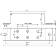 DEHN - Zubehör/Ersatzteile für Erdung und Blitzschutz Erdungsschiene St/tZn ES 2X3AP 10 ST f.Pot.ausgl. 2x3 Ans
