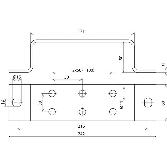 DEHN - Zubehör/Ersatzteile für Erdung und Blitzschutz Erdungsschiene St/tZn ES 2X3AP 10 ST f.Pot.ausgl. 2x3 Ans