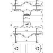 DEHN - Zubehör/Ersatzteile für Erdung und Blitzschutz Befestigungsschelle BSC D40 D45.65 V2A f. Rohre D 40mm