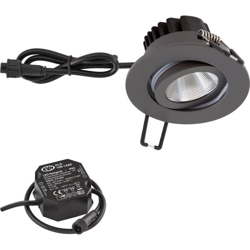EVN Lichttechnik - Downlight/Strahler/Flutlicht P-LED Deckeneinbauleuchte PC650N91602 IP65 HV 3000K 1010lm