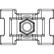 HellermannTyton - Befestigungssockel und -element für Kabelbinder 2-Wege-Abstandhalter S2HM25-PA66-BK schwarz − 500 Stück
