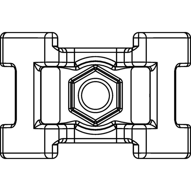 HellermannTyton - Befestigungssockel und -element für Kabelbinder 2-Wege-Abstandhalter S2HM25-PA66-BK schwarz − 500 Stück