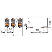 WAGO - Leiterplattenklemme SMD-Leiterplattenklemme 20863206700650900000 Drücker,1,5mm²,ws − 2060 Stück