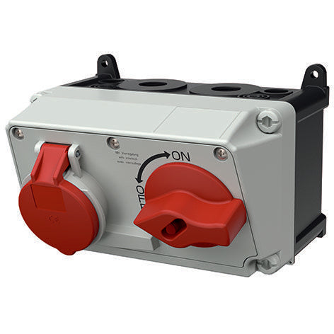 Mennekes - CEE-Steckdose abschaltbar, abgesichert (IEC 60309) Wanddose DUO 7605 16A,4p,6h,400V,IP44