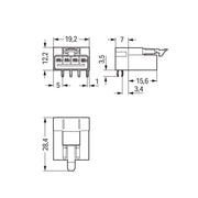 WAGO - Leiterplattensteckverbinder Stecker für Leiterplatten 890-874/011-000 4-polig,hellgrün − 50 Stück
