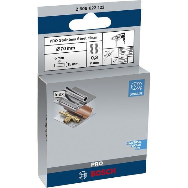 Bosch - Rotierende Drahtbürste PRO Stainless Steel clean 2608622122 Scheibenbürste