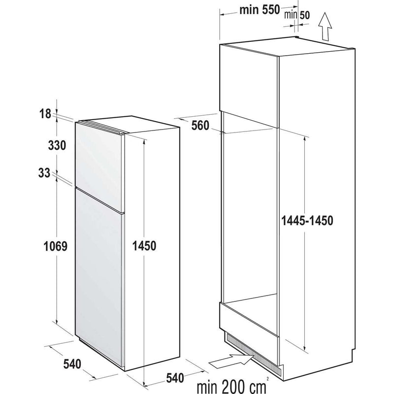 Gorenje - Kühl-/Gefrierkombination EB-Kühl/Gefrierkombi RFI4152P1 Schleppt,GT oben