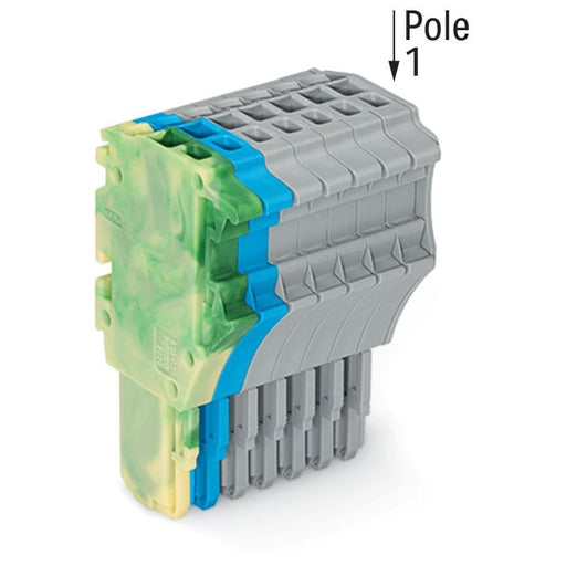WAGO - Ein- und mehrpolige Klemmenleiste 1-Leiter-Federleiste 2020-108/000-039 1,5 mm²,gn-ge/bl/gr − 25 Stück