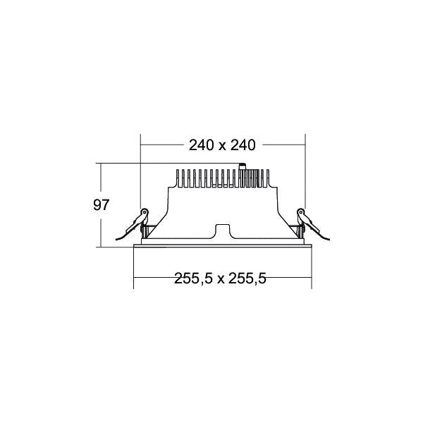 Brumberg Leuchten - Downlight/Strahler/Flutlicht LED-Einbaudownlight 230V 40645165DA 3500K, quadratisch