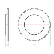 Kaiser - Zubehör/Ersatzteile für Leuchteneinbaugehäuse Frontteil HaloX 180 1282-63 125mm f. Sichtbeton