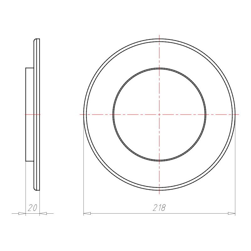 Kaiser - Zubehör/Ersatzteile für Leuchteneinbaugehäuse Frontteil HaloX 180 1282-63 125mm f. Sichtbeton