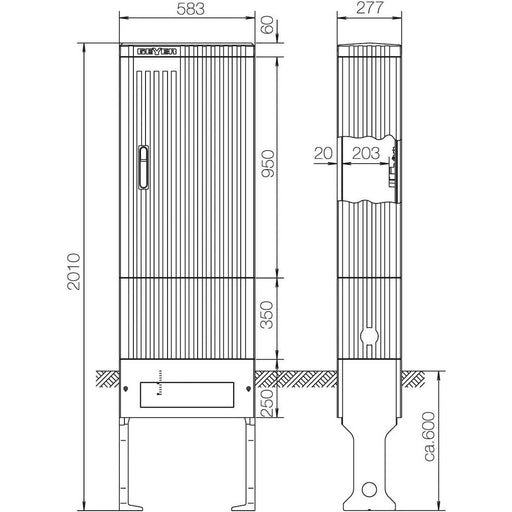 ABN - Leergehäuse Anschlusssäule SL205 FB2 BH7