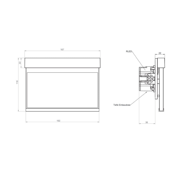 RP-Technik - Sicherheitsleuchte LED-Rettungszeichenleuchte AIR009ML-AZ ZB + ML, anthrazit