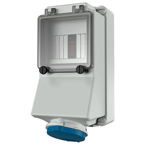 Mennekes - CEE-Steckdose abschaltbar, abgesichert (IEC 60309) Wanddose 7007 16A,3p,6h,230V,IP44