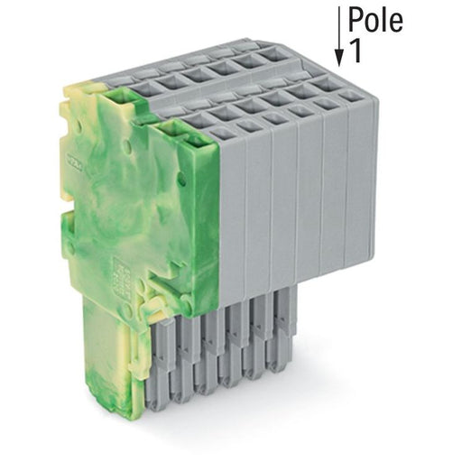 WAGO - Ein- und mehrpolige Klemmenleiste 2-Leiter-Federleiste 2020-208/000-037 1,5mm²,gn-ge/gr − 25 Stück