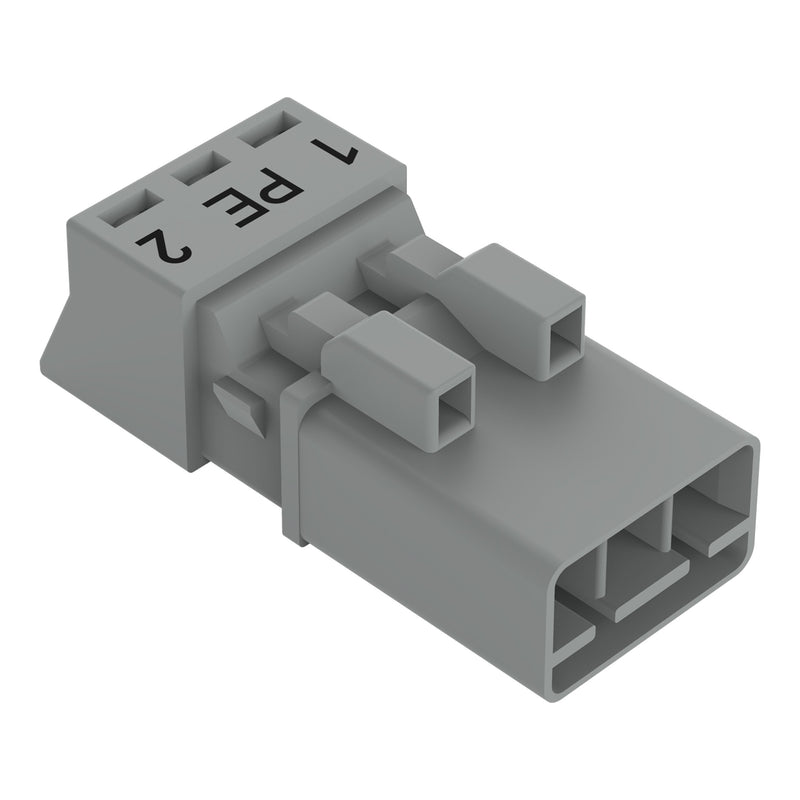 WAGO - Steckverbinder für steckbare Gebäudeinstallation Stecker 3-polig 890-253/062-000 grau − 50 Stück