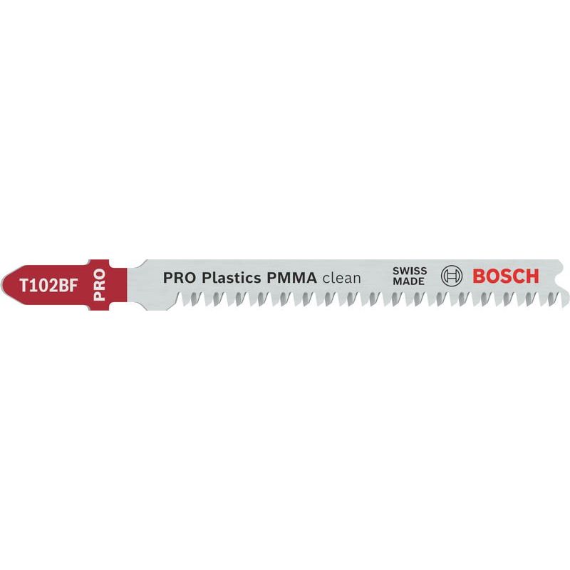 Bosch - Stichsägeblatt PRO Plastics PMMA clean 2608655102VE(2) T102BF − 10 Packung