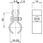 OBO Bettermann - Spanndrahtschelle 1020 18-28 G − 50 Stück