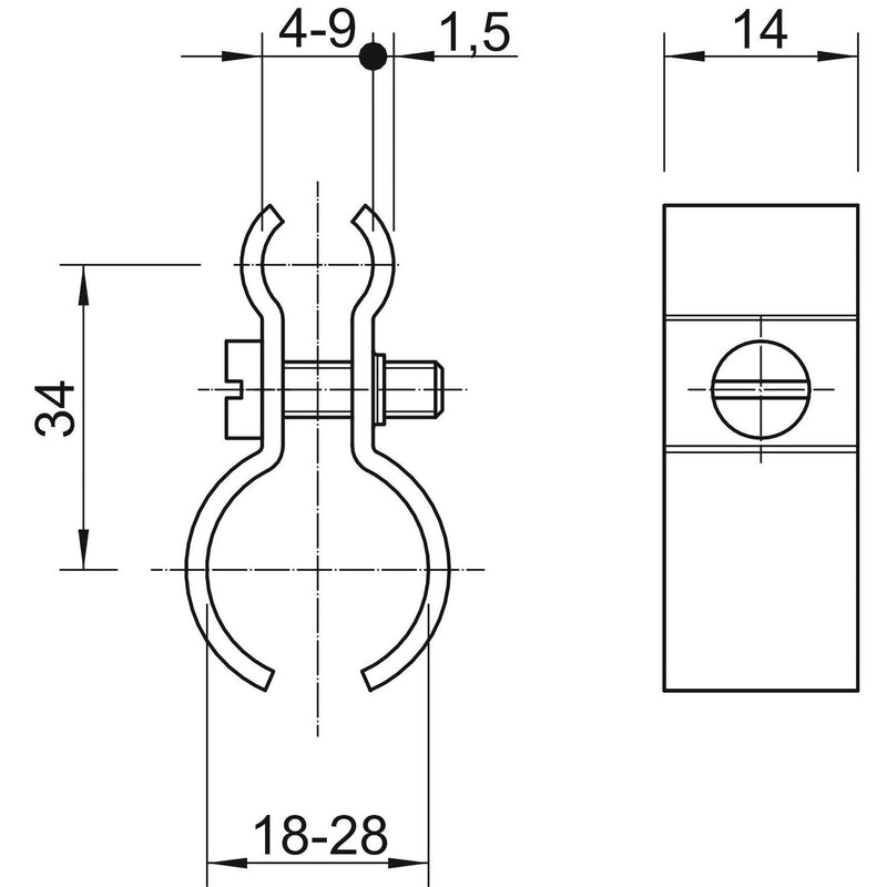 OBO Bettermann - Spanndrahtschelle 1020 18-28 G − 50 Stück
