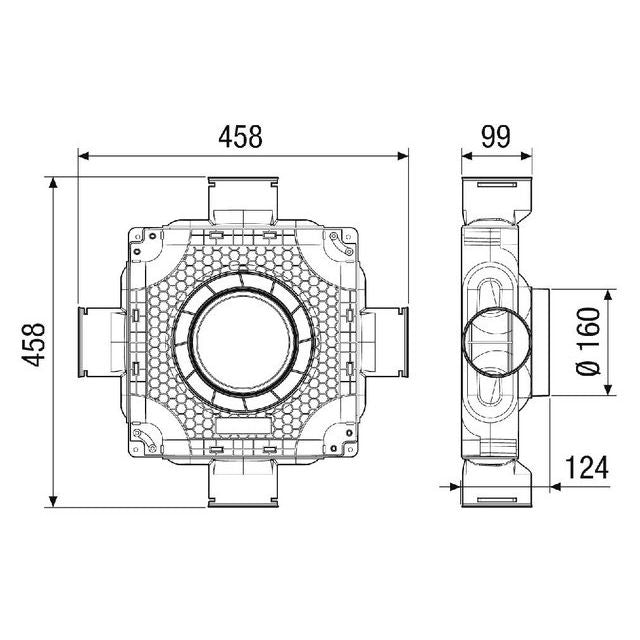 Maico - Luftverteilkasten Luftverteiler MA-FV4-90 Nennweite 90