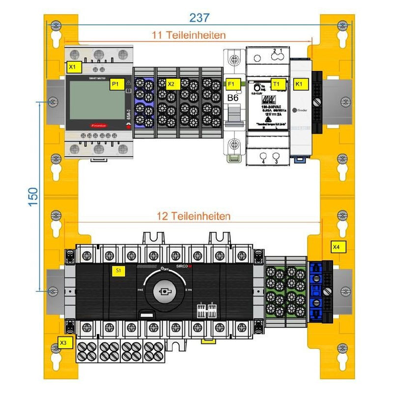 enwitec electronic - Zubehör/Ersatzteile für regenerative Energieerzeugung Quellenumschalter 10016117 TN(C)S/TN-S/TT-Netze