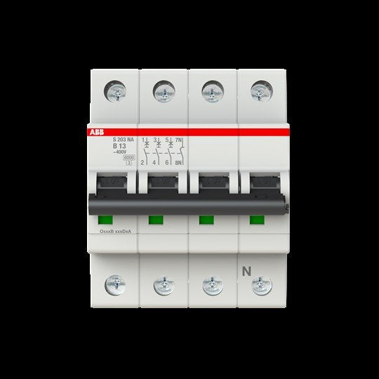 ABB Stotz S&J - Leitungsschutzschalter Sicherungsautomat S203-B13NA 6 kA, 13 A, 3P+NA