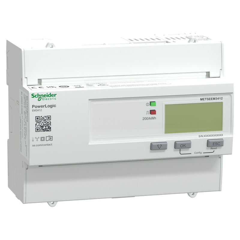 Schneider Electric - Elektrizitätszähler Energiezähler EM3412, 3 METSEEM3412 phasig, 125 A,Klass1