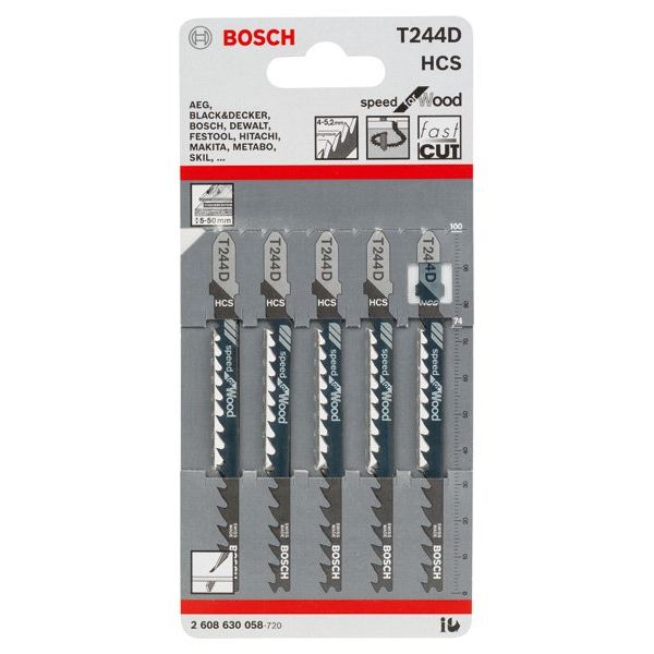 Bosch - Stichsägeblatt T 244 D 2608630058 Speed for Wood