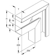 Niedax - Flachwinkel für Geräteeinbaukanal GK-Vertikaleck 90Gr. GKVU 213A78T100 WA 213x100mm